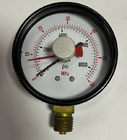 Đồng hồ đo áp suất tiêu chuẩn 2,48 &quot;63mm Class1,6 Độ chính xác với con trỏ màu đỏ có thể điều chỉnh