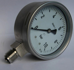 Đồng hồ đo áp suất đầy dầu bằng thép không gỉ 2.5 &quot;1bar 0 Thread 1/4&quot; BSP