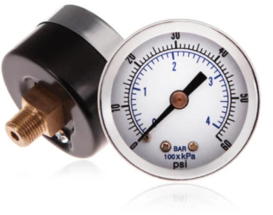 Máy đo áp suất khung bezel 1,57 "40mm Ống Bourdon Kiểm tra không khí khô Mạ Chrome