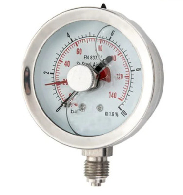 Đồng hồ đo áp suất chất lỏng 2 1/2 "Dầu đồng hồ đo áp suất Ss316 0-1500psi 100BAR