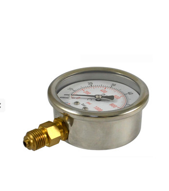 Áp kế đồng hồ đo áp suất ống Bourdon chứa đầy dầu lỏng 6BAR 90psi Quay số 63mm 1/4 "