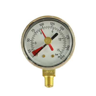 Đồng hồ đo áp suất tiêu chuẩn 0-400bar 1/8 "Npt Manometer với con trỏ màu đỏ có thể điều chỉnh