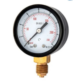 Đồng hồ đo áp suất tiêu chuẩn 150mm 250mm 1/2 Npt Tiện ích với vỏ thép đen